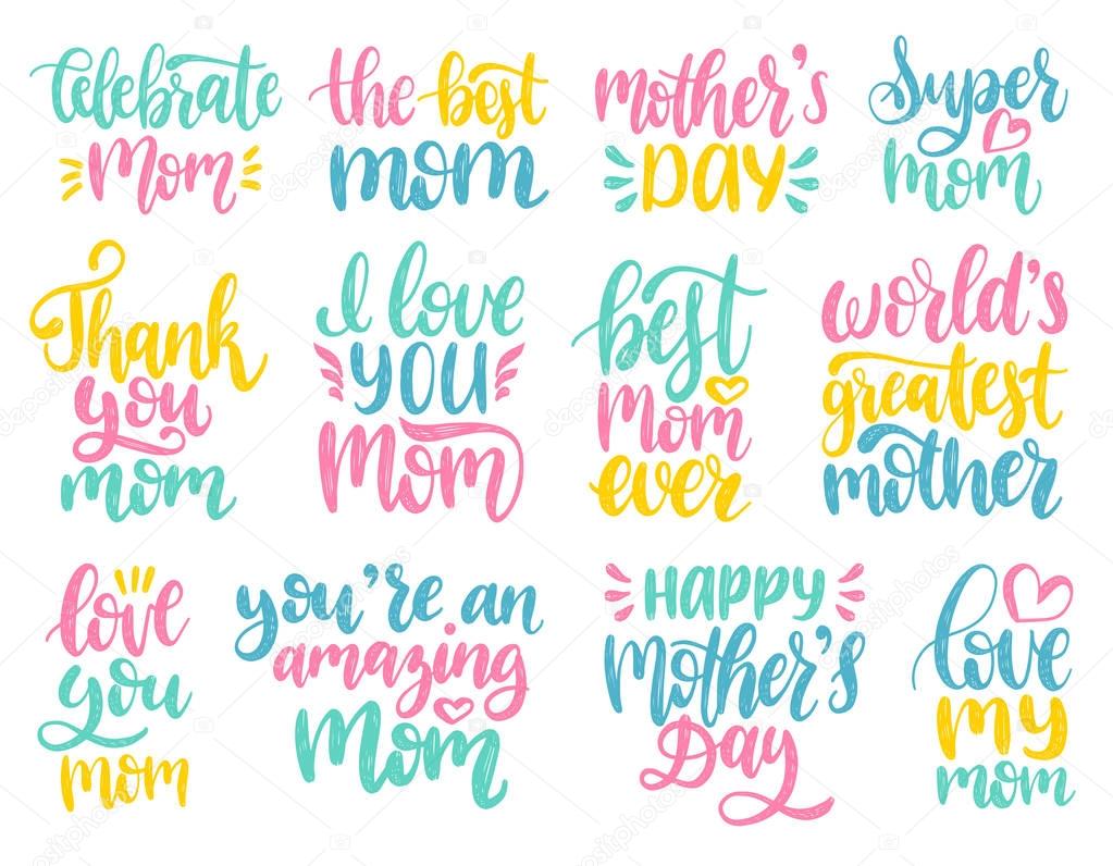 Mother's Day hand lettering for greeting cards