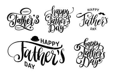 Mutlu Babalar günü kaligrafi yazıtlar kümesi