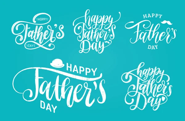 Conjunto de inscrições caligráficas Feliz Dia dos Pais — Vetor de Stock