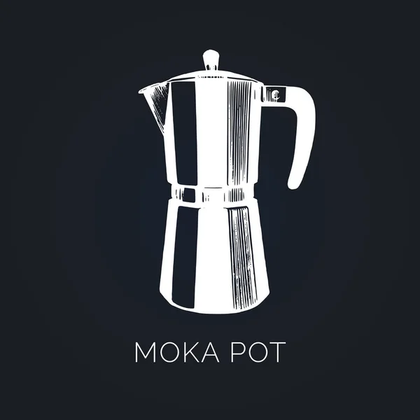 Moka Pot hand getrokken schets — Stockvector