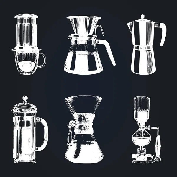 Set of coffee makers — Stock Vector
