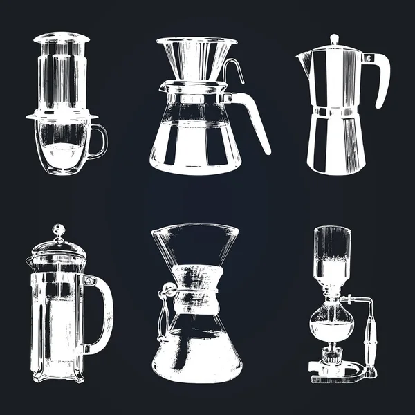 Set Kaffeemaschinen — Stockvektor