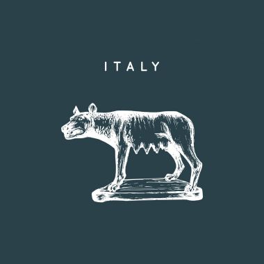 Çizim Capitoline kurt heykel