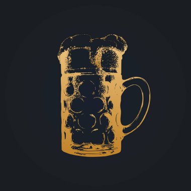 Bira posteri için kabataslak cam kupa