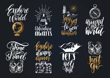 Letterings seyahat hakkında ifadeler ile 