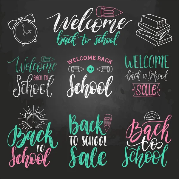 Back To School prints set — Stock Vector