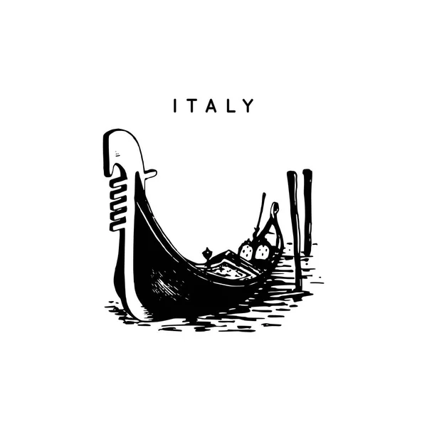 Disegno gondola veneziana — Vettoriale Stock