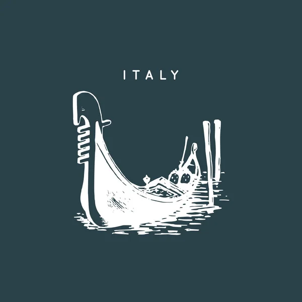 Disegno gondola veneziana — Vettoriale Stock