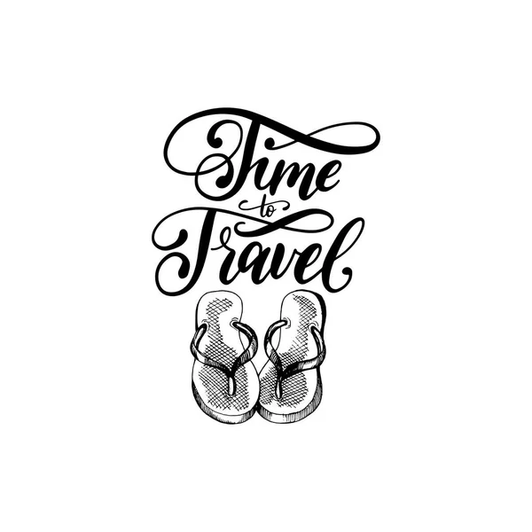 Hand getekend reizen belettering — Stockvector