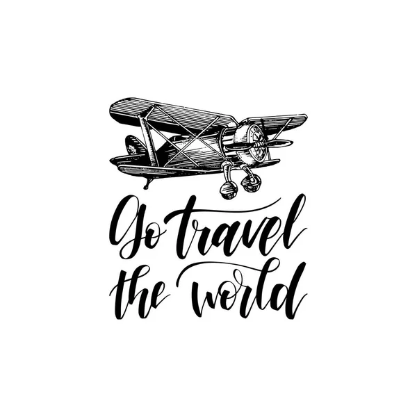 Hand drawn travel lettering — Stock Vector