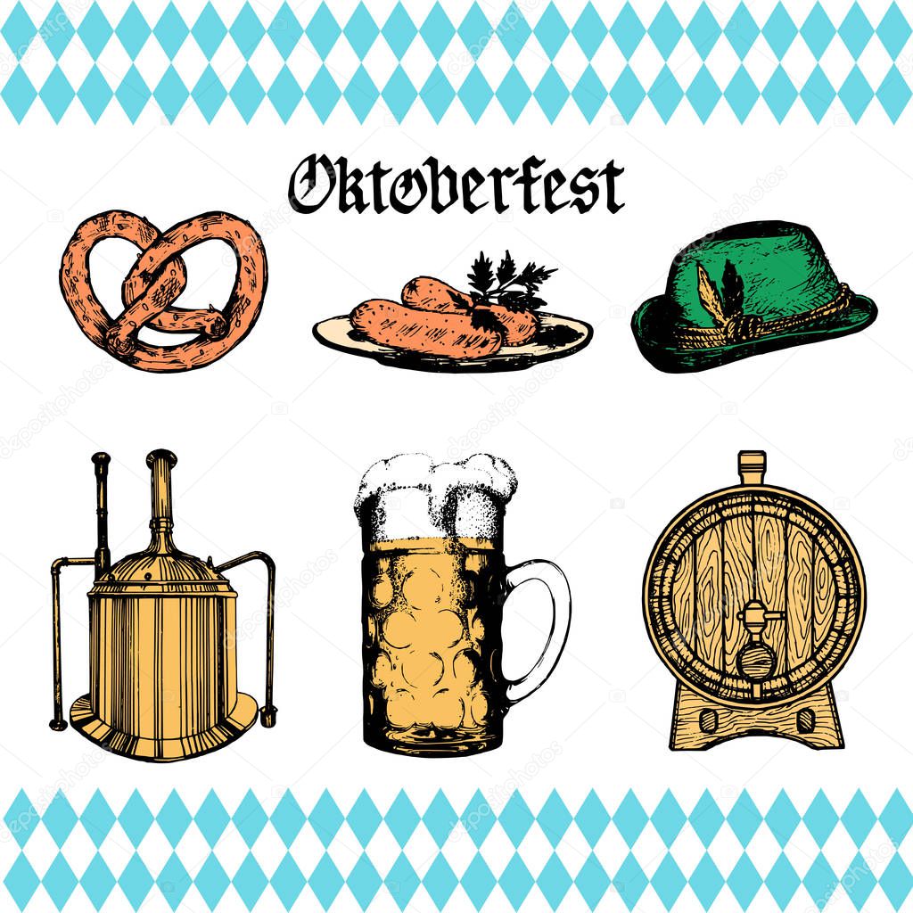 Oktoberfest symbols collection 