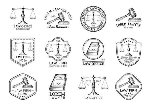 Colección de logotipos de oficina de abogados vintage — Archivo Imágenes Vectoriales