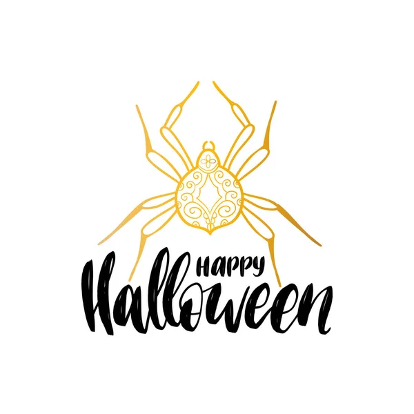 Cartão de saudação com letras Feliz Halloween — Vetor de Stock