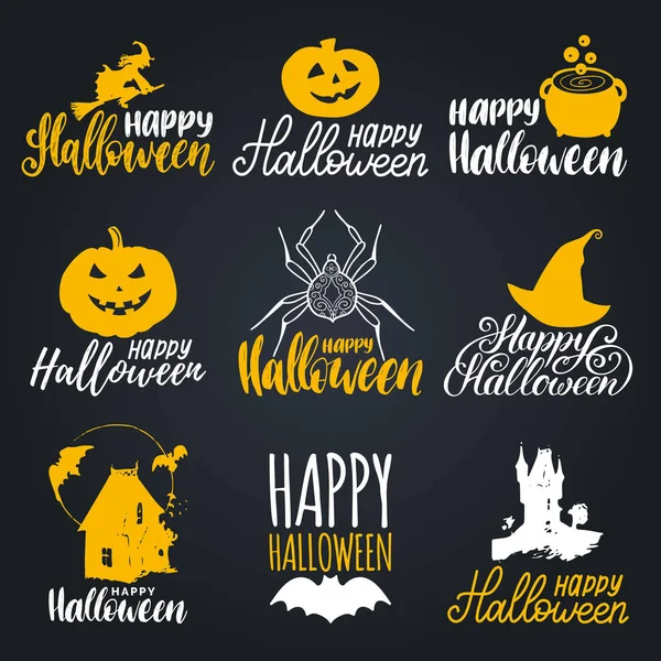 Feliz conjunto de Halloween — Vetor de Stock