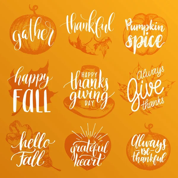 Thanksgiving lettering for invitations — Stock Vector