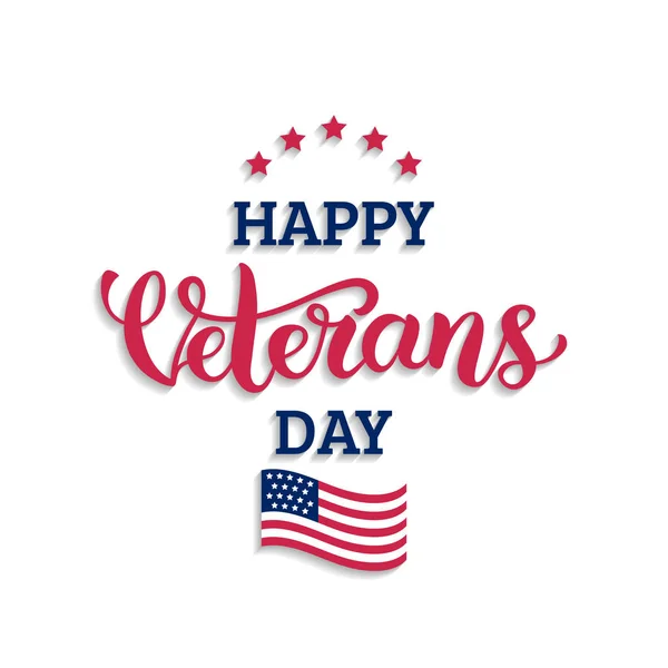 Happy Veterans Day belettering — Stockvector