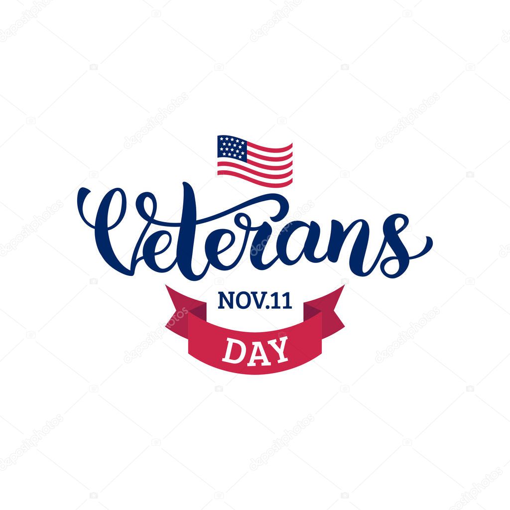 Happy Veterans Day lettering