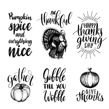 Şükran günü yazı davetiyeler veya bayram tebrik kartları için