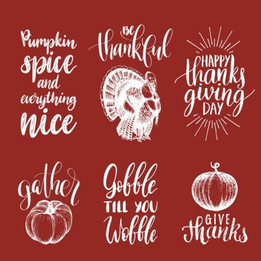 Şükran günü yazı davetiyeler veya bayram tebrik kartları için