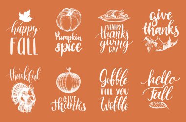 Şükran günü yazı davetiyeler veya bayram tebrik kartları için