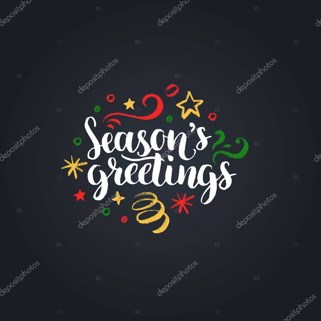 Winter holidays bakery label on black