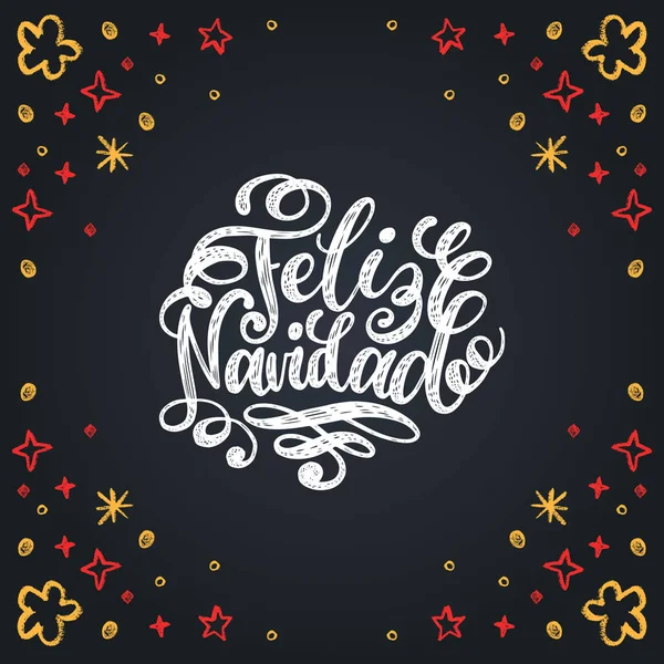 Översatt Från Spanska God Jul Hand Lettering Happy Holidays Typografi — Stock vektor