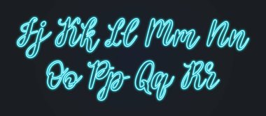 Neon renk İngilizce harfler illüstrasyon vektör 