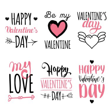 Aziz Sevgililer tebrik kartı, şablon, vektör çizim 