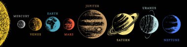 planets in space illustration , vector  clipart