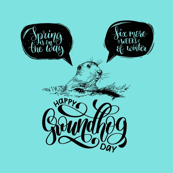 Groundhog Dog Day Vector Illustration — Stock Vector