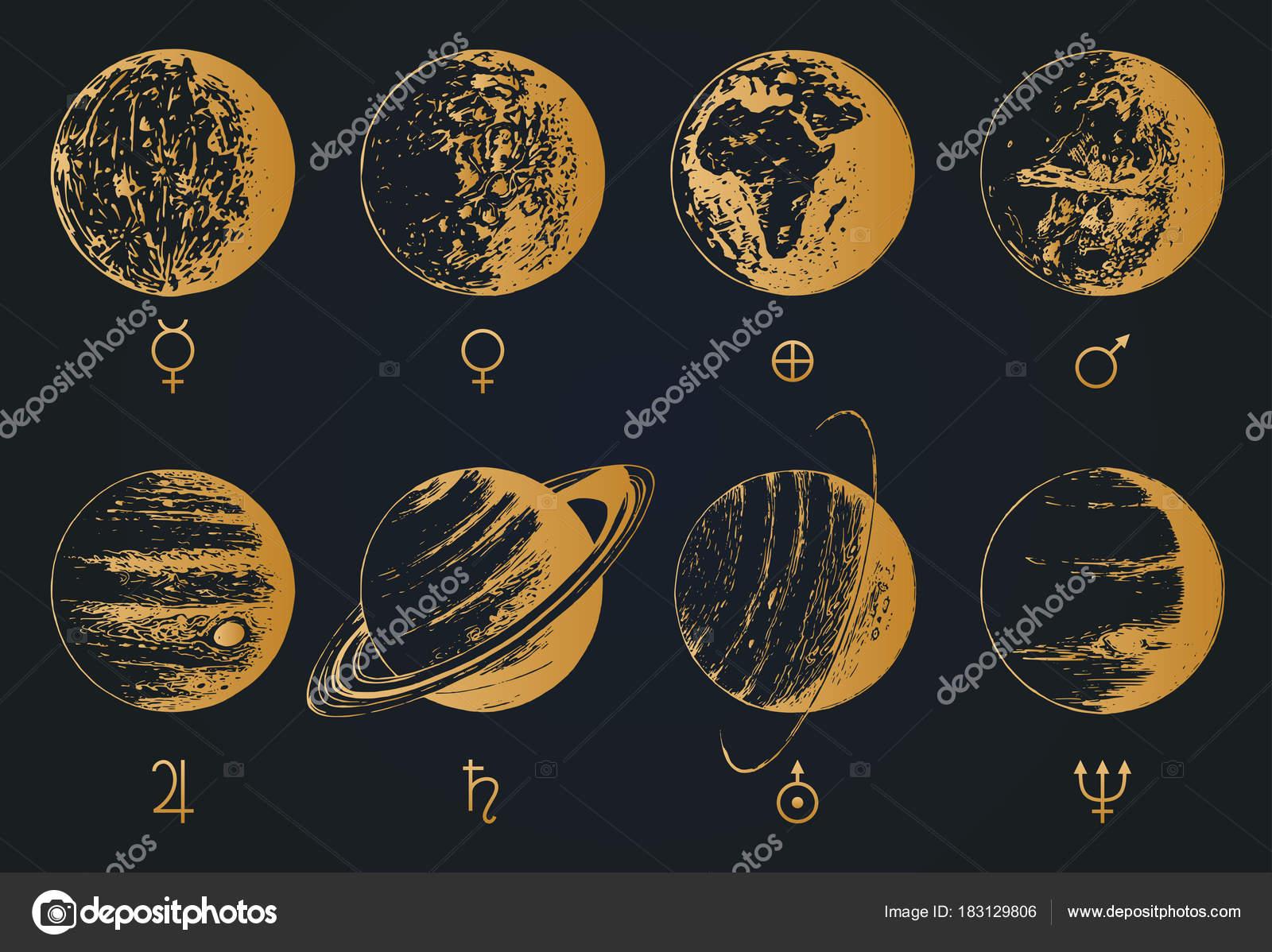 Solar System Color Infographics Vector Hand Drawn