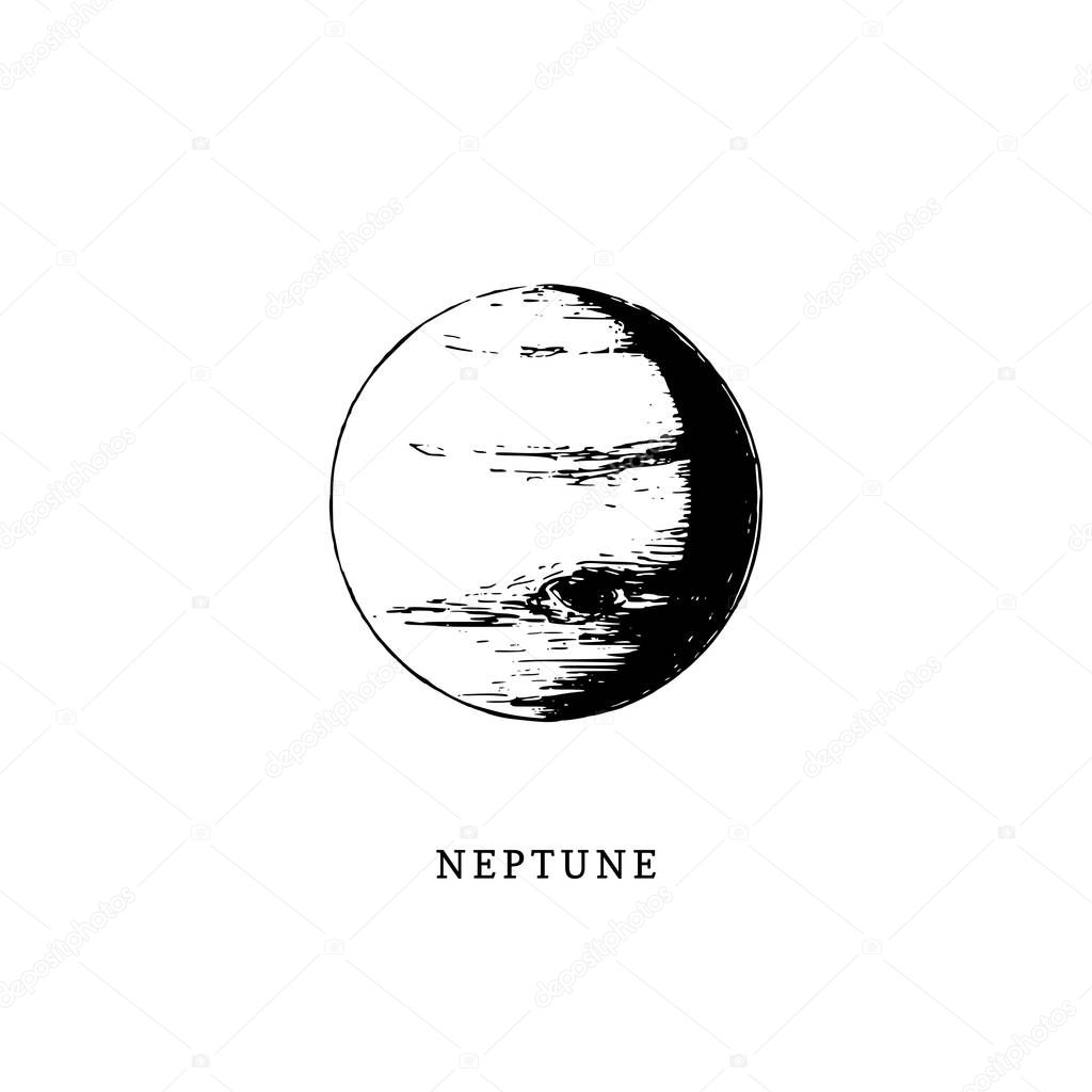 Neptune Solar system planet. Vector illustration 