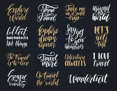 Letterings seyahat hakkında ifadeler ile 
