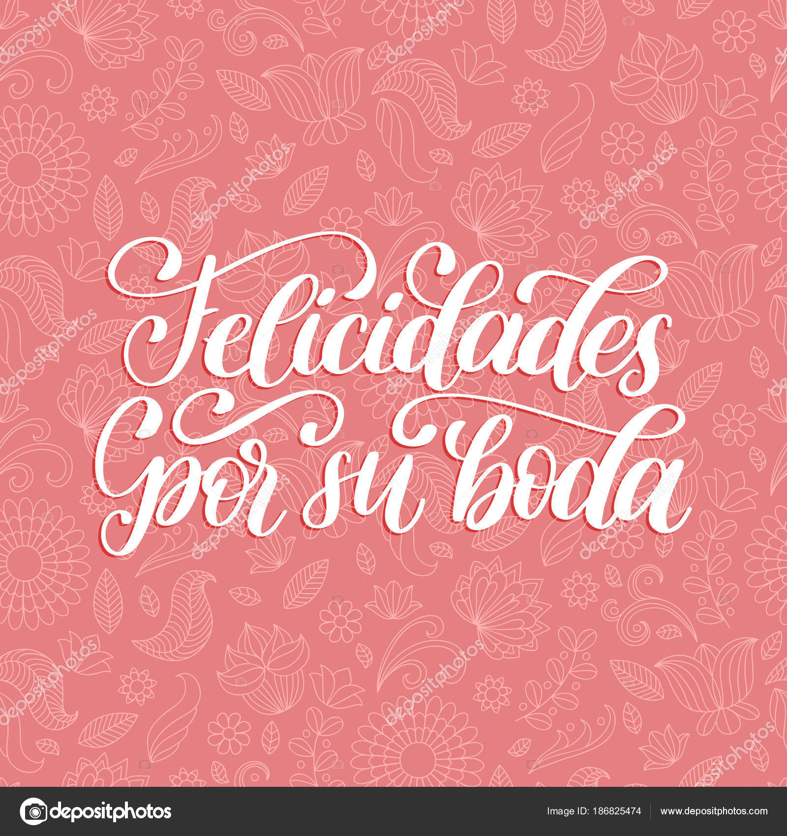 Translated Spanish Handwritten Phrase Congratulations Your Wedding