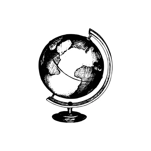 Illustration Dessinée Main Globe Vecteur Utilisé Pour Affiche Voyage Carte — Image vectorielle
