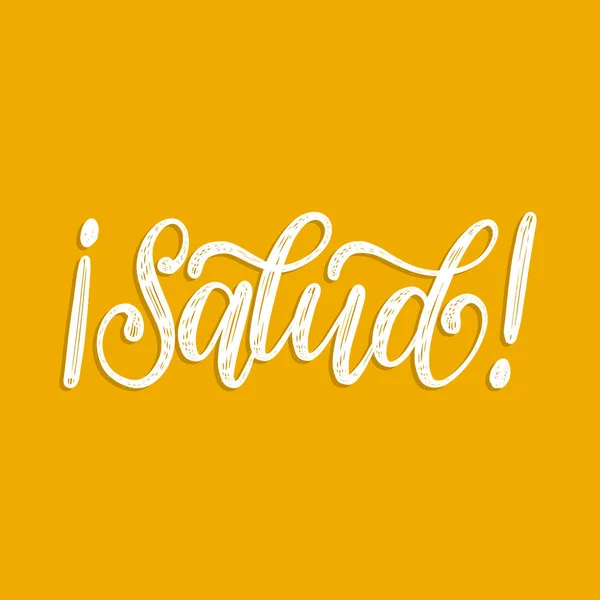 Translated Spanish Handwritten Phrase Health Vector Calligraphy Yellow Background — Stock Vector