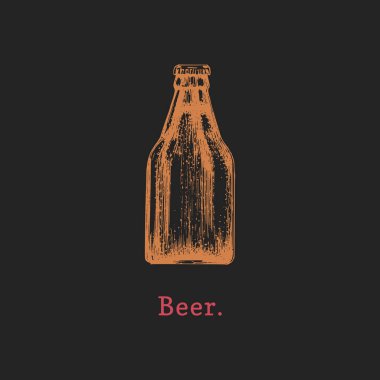 Bira şişesi vektör çizimi