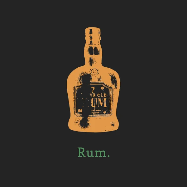 Ilustracja Wektorowa Butelkę Rumu — Wektor stockowy