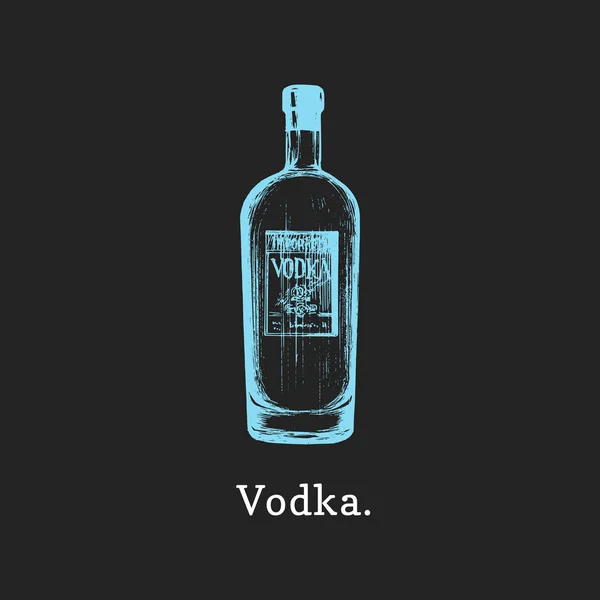 Vodka Bottiglia Vettore Illustrazione — Vettoriale Stock