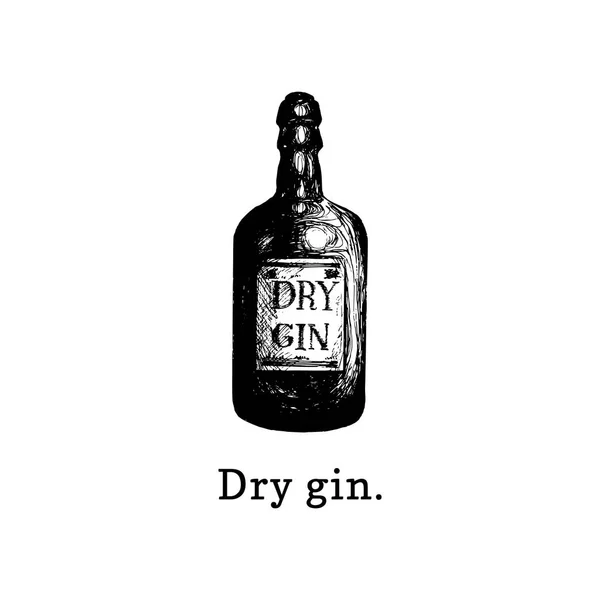 Dry Gin Flaska Vektorillustration — Stock vektor