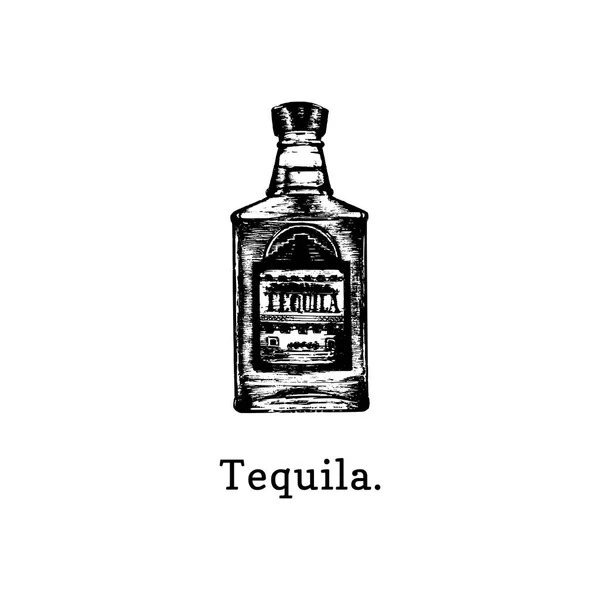 Tequila Botella Vector Ilustración — Vector de stock