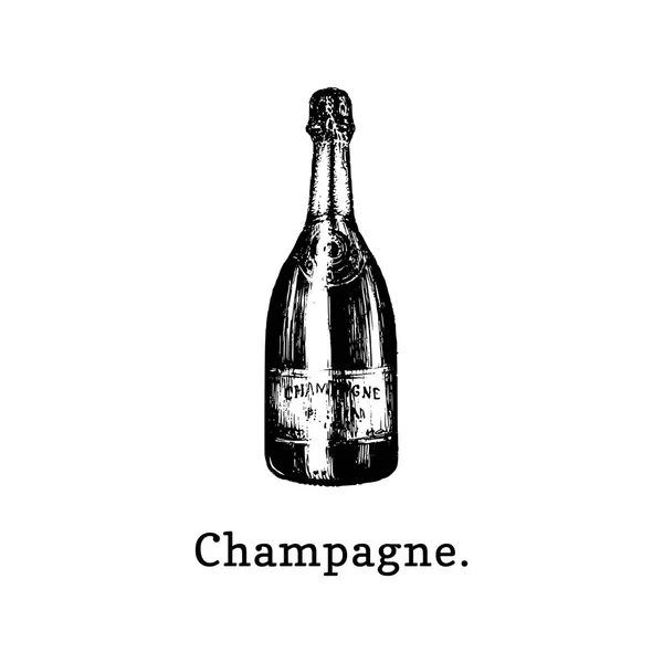 Champagne Botella Vector Ilustración — Archivo Imágenes Vectoriales