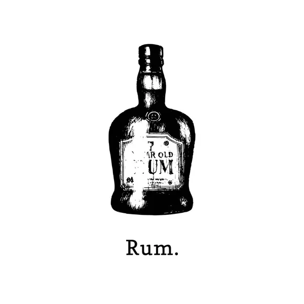 Bouteille Rhum Illustration Vectorielle — Image vectorielle