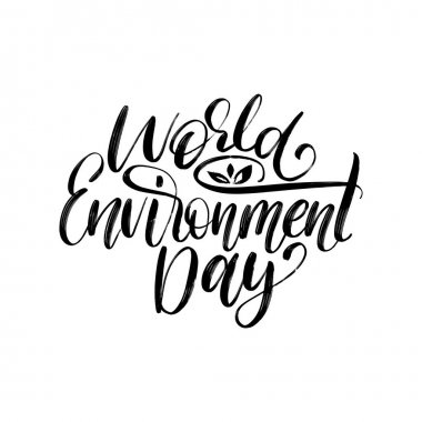 Dünya Çevre günü için elle çizilmiş poster