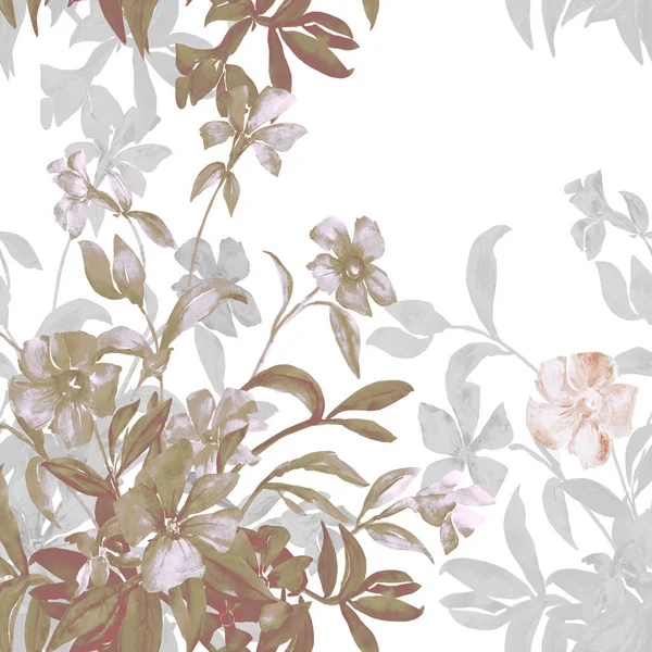 Ilustração aquarela de um buquê de flores coloridas, imagem padrão sem costura — Fotografia de Stock