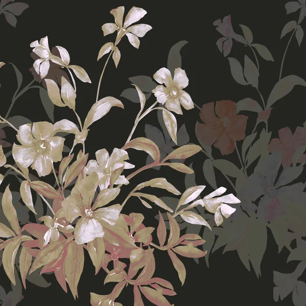 Akvarell illustration av en bukett av färgglada blommor, bild sömlösa mönster — Stockfoto