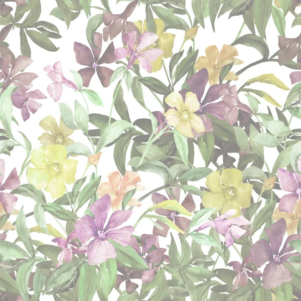 Watercolor illustration of a bouquet of colorful flowers,image seamless pattern — Stock Photo, Image