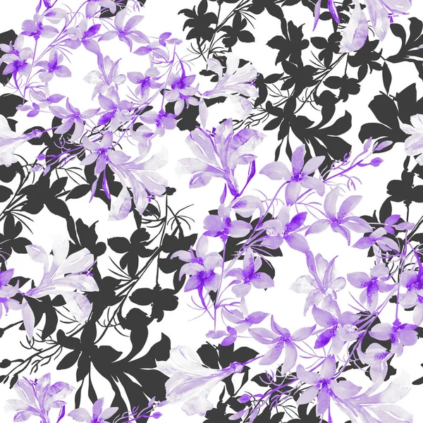 菊花在彩色背景上的无缝模式花束 — 图库照片