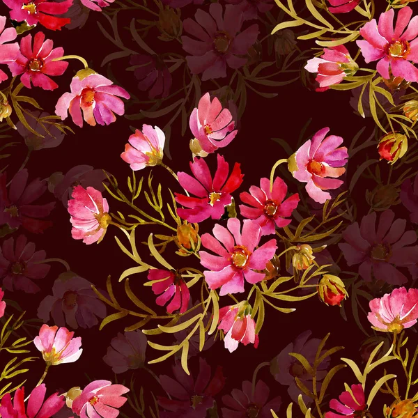 Seamless pattern garden flowers — Stock Photo, Image