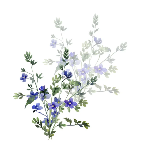 Blu e rosso piccoli fiori primaverili, modello di immagine — Foto Stock